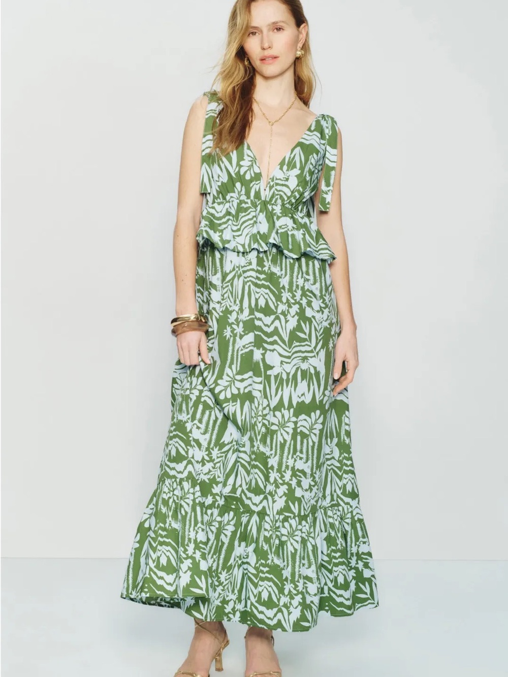 Marie Oliver Whitley Green Maxi Dress -never worn